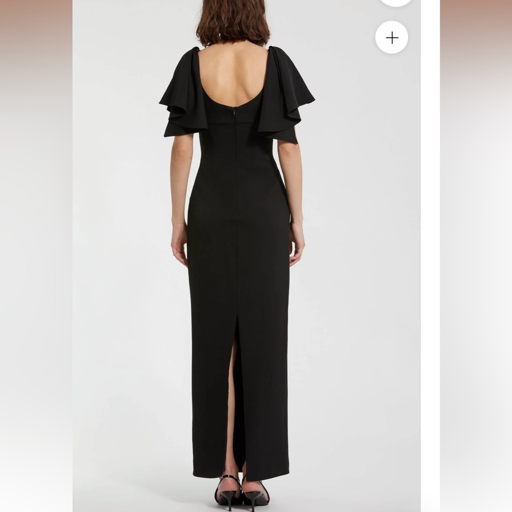 Tony Square Neckline Floor-length Dress by Mac Duggal Flutter sleeve NWT - Picture 3 of 3